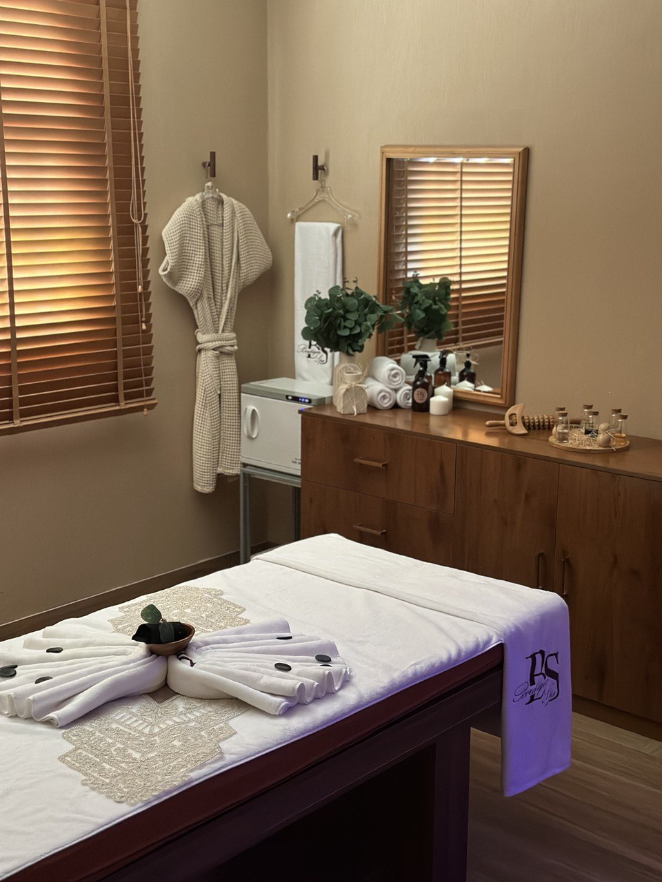 Boutique Spa interior for men's wellness services in Abu Dhabi